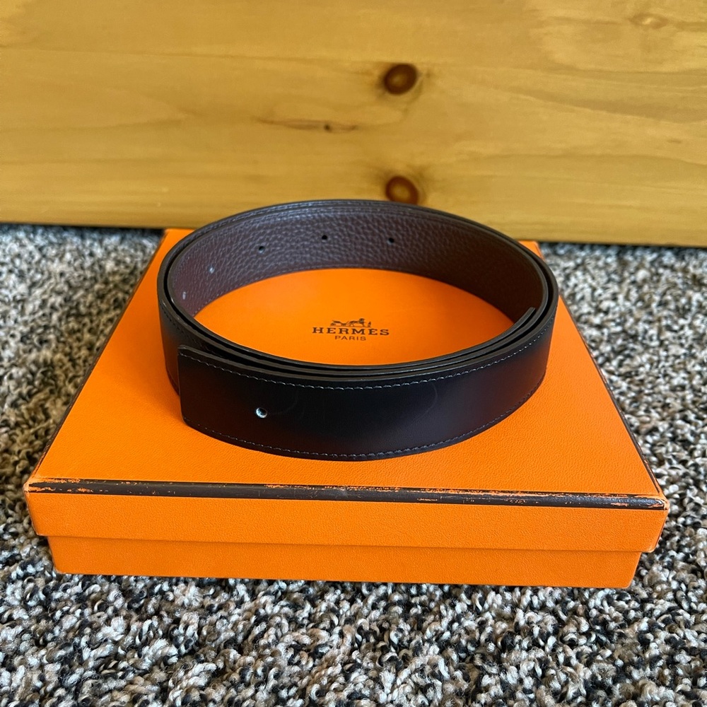 100% Authentic Hermes 32mm Leather Belt Strap Replacement (Fits: 27”-36”)